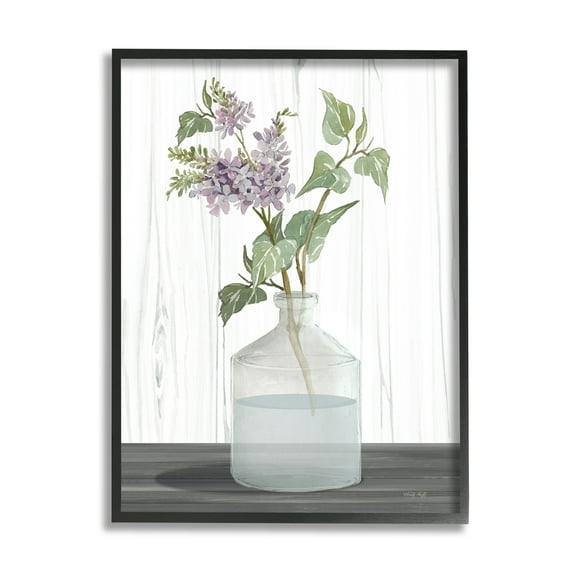 Stupell Industries Spring Lilac Sprig Quaint Country Florals Glass Jar,11 x 14, Design by Cindy Jacobs