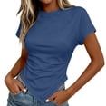 thumbnail image 2 of Guluxicc Women's Casual Basic Going Out Crop Tops Slim Fit Short Sleeve Crew Neck Tight T Shirts 2026, 2 of 8