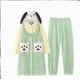 thumbnail image 4 of Pijama largo de franela de vellón coral para otoño e invierno, bonito pijama para perro, para mujer, camisón grueso, ropa de casa, 4 of 4