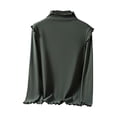 thumbnail image 1 of Lovzfmll Haut Thermique Confortable pour Femmes, Manches Longues Col Rond Couche de Base Vert, 2TG, 1 of 3