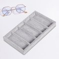 thumbnail image 4 of Glasses Display Tray Men Women Sunglasses Storage Case Jewelry Organizer Box for Table, Gray 5 Grid Flannel, Multi, 4 of 7