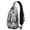Gray Christmas Moose, variant on Sling Backpack,Gray Christmas Moose and Tree Pattern Crossbody Bag with Water Bottle Holder,Waterproof Sling Bag for Men/Women with Chest Phone Holder for Hiking,Travel