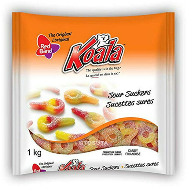 Koala Band Sour Suckers Gummy Candy, 1kg/35.2oz, bag {Imported from Canada} - Walmart.com