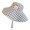 Blue, variant on Double Sided Gingham Cotton Cap Large Brim Sunproof Comfortable For Vacation Daily Wear