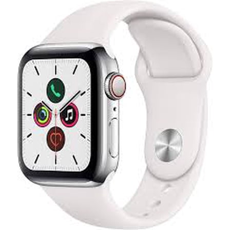 Pre-Owned Apple Watch Series 5 (GPS) 44mm Silver Aluminum Case with White Sport Band