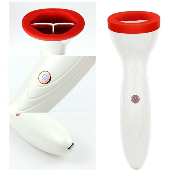 Rellenador de labios eléctrico,Potenciador de volumen de labios eléctrico de silicona para mujer,Dispositivo eléctrico para el volumen de los labios,recargable,Labios más completos Macarena Rellenador de labios eléctrico