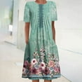 thumbnail image 1 of Robe Maxi à Manches Robe d'Été Bohème à Imprimé pour Femme Robe de Plage à Manches Courtes Robe Longueur Genou Robe à Manches Courtes en Liquidation, 1 of 5