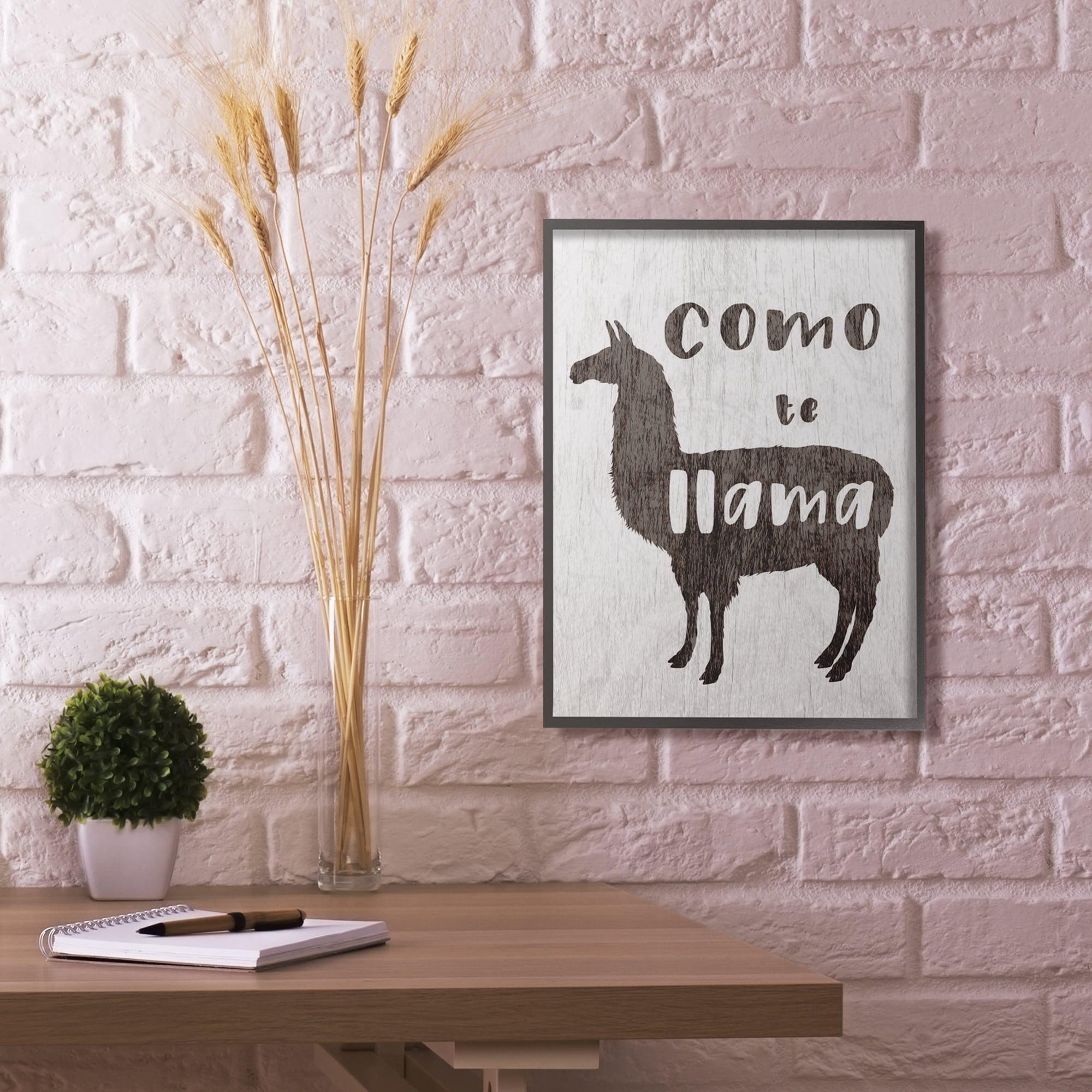 The Stupell Home Decor Collection Como te Llama Funny Spanish Typography Oversized Framed Giclee Texturized Art, 16 x 1.5 x 20