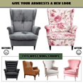 thumbnail image 6 of Cugasmaru Pink Watercolor Rose Wingback Chair Cover 2 Piece Stretch Wing Chair Slipcovers Soft Spandex Stain Resistant High Back Protector for Wingback Chairs, 6 of 7