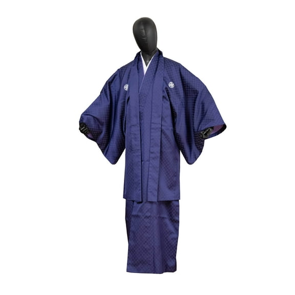 DEAR VANILLA Traditional Authentic Men's Kimono & Haori Set Japanese Samurai Robe/Jacket Ensemble Dress Genuine MKE-0173