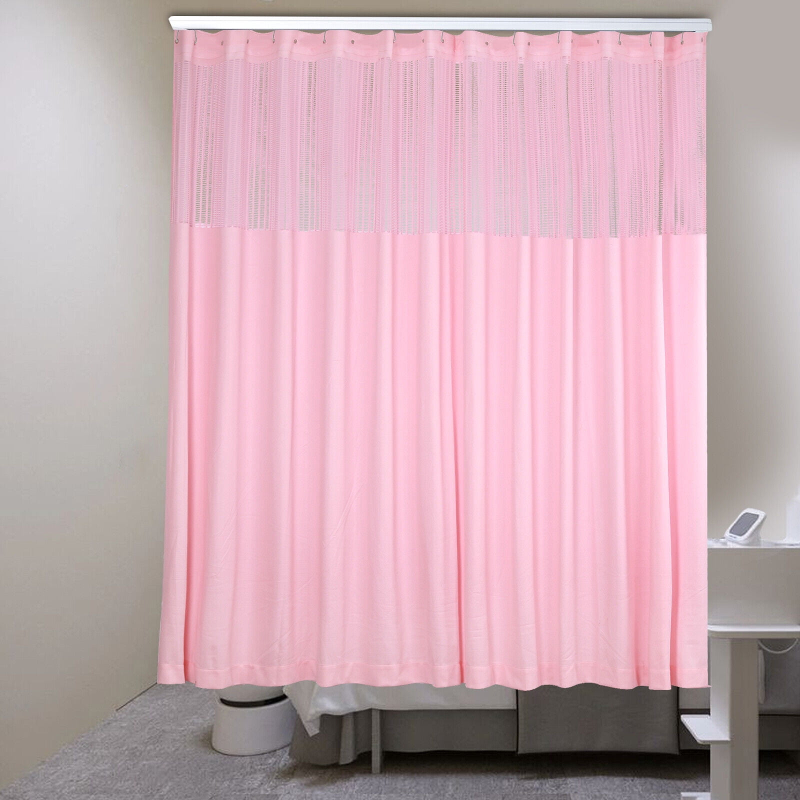 12ft x 8ft Large Room Divider Curtain for Spa Salon Clinic, Pink Privacy Cubicle Drape, 1 Panel