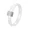 White, variant on Unisex Ceramic 4MM Thin Simple Elegant Versatile Square Cut Micro-Pave Zircon Inlay Stacking Ring Wedding Band Black Size 10