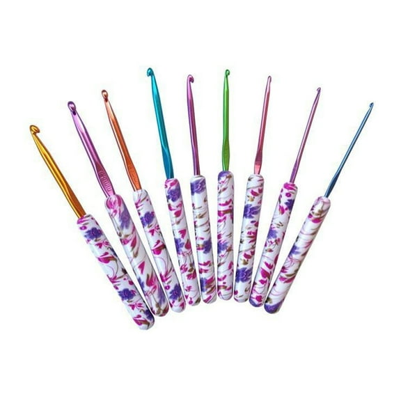 GENEMA 9 Pcs Crochet Hook Set Crochet Needle 2.5-6.0mm Knitting Needle for Craft