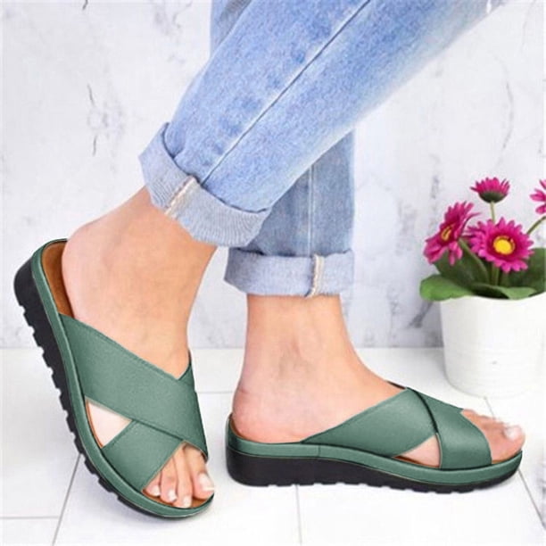 MKLEKYY Sandalias Planas Informales para Mujer, Con Punta Abierta, Cómodas para Caminar En Verano, Ideales para Combinar Con Pantalones Cortos, Vaqueros y Faldas.