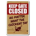 thumbnail image 1 of Keep GATE Closed Chicken Sign Warning Animal Chicken Farm | Indoor/Outdoor | 20" Tall, 1 of 4