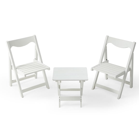 Foldable Bistro Table and Chair Set / Comfortable with Footrest, Durable for Outdoor Use