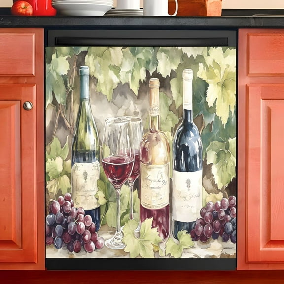 Ryvnso Wines Dishwasher Magnetic Refrigerator Magnet Cover Kitchen Home Decorative 23"x26"