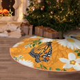 thumbnail image 6 of Daiia White Floral and Butterflies Drawing Merry Christmas Tree Skirt , Xmas Large Lace-up Tree Skirt, Santa Snowflakes Rustic Home Decorations New Year Party Farmhouse Decor-48", 6 of 7