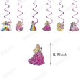 thumbnail image 3 of 38 piezas para decoración de fiesta de cumpleaños con tema de Barbie para niña, Feliz Banner de cumpleaños, globos y adornos para tartas, espirales colgantes, 3 of 5