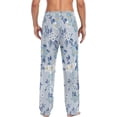 thumbnail image 2 of Blue Floral Little Flowers Ghost Pajama Pants, Men's Lounge Pants Light with Drawstring and Pockets, Christmas New Year Birthday Father's Day Gifts, X-Large, 2 of 7