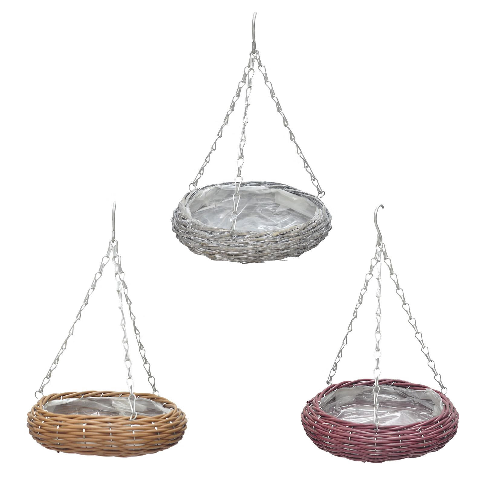 Rattan Round Hangings Baskets Woven Wicker Style Flower Baskets