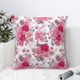 thumbnail image 4 of Yiaed Peonies And Roses Print Pillow Covers Super Soft Decorative Square Throw Pillow Covers Case Cushion Covers for Sofa Couch Bedroom Car Decor（No pillow core）-20"x20", 4 of 7