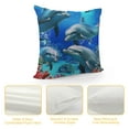 thumbnail image 4 of Cute Dolphin Pillow Covers ,Seashell Starfish Throw Pillow Covers,Ocean Sea Animal Cushion Covers,Underwater World Theme Decorative Accent Pillow Cases for Kids Teens,Blue, 4 of 5