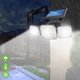thumbnail image 5 of Lámpara Sensor de movimiento de luz solar LED de 3 cabezales de patio de jardín de tierra de pared dividida de 3 engranajes Ndcxsfigh Para estrenar, 5 of 9