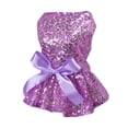 thumbnail image 5 of Mightlink Dog Skirt Bow Design Liner Mesh Polyester Pet Sequins Wedding Dress for Party, 5 of 7