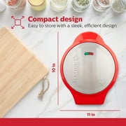 Holstein Housewares 12-Count Cakepop Maker, with Non-Stick Plates & Indicator Lights – Bakes 12 Sweet or Savory Pops Fast, Perfect for Birthday Treats & Holiday Party Snacks, Red