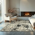 thumbnail image 4 of Ottomanson Soft Shag Area Rug 5x7 Abstract Modern Rug for Bedroom, 5'3" x 7', Beige/Ivory, 4 of 13