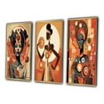 thumbnail image 3 of Designart "Retro Graphic Representation of an African Goddess I" African American Woman Framed Wall Art Set Of 3 - Red Woman African American Frame Gallery Wall Set For Home Decor, 3 of 6