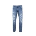 thumbnail image 3 of RAW X Men's Skinny Fit Stretch Jeans, Fashion Rips Destroyed Distressed Washed Denim Jean Pants for Men, Light Stone, 3 of 7