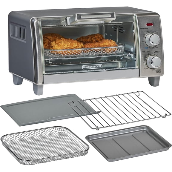 Crisp 'N Bake Air Fry Toaster Oven, Medium Capacity, 5-in-1 Multifunctional Countertop Convection Oven with EvenToast Technology for Healthy Cooking
