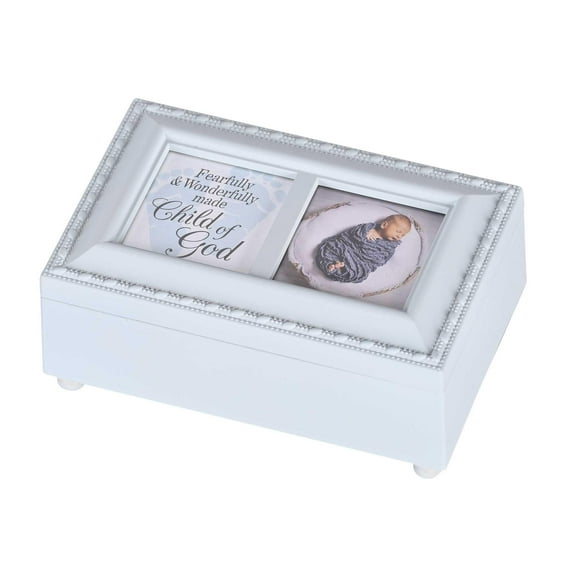 Dicksons Wonderfully Made Child Of God Blue 6 x 3.75 Inch Polymer Trinket Jewelry Music Box