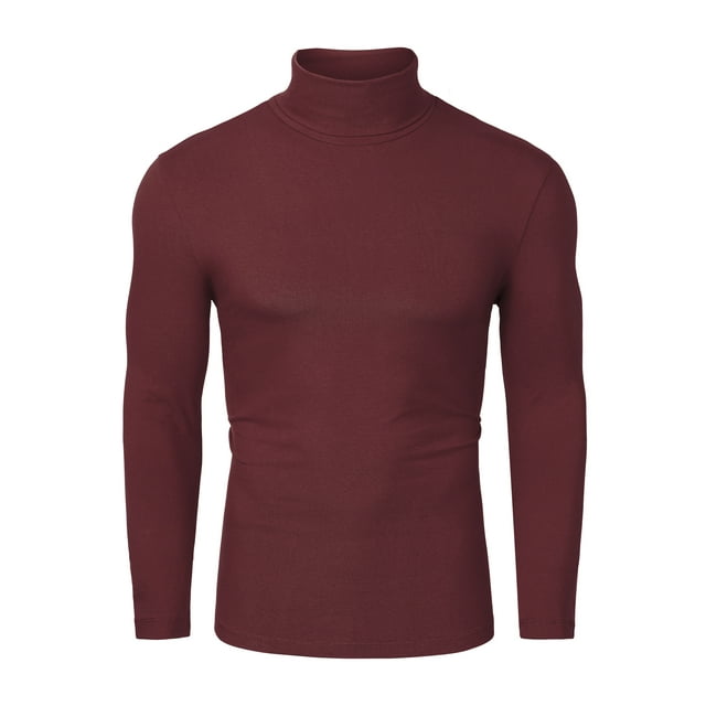 INSPIRE CHIC Chandail à Col Roulé pour Homme à Manches Longues Extensible Coupe Ajustée