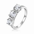 thumbnail image 3 of Natural White Topaz Eternity Baguette Band Ring for Women in Sterling Silver- Stackable Ring, 3 of 11