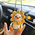 thumbnail image 2 of GFDYREE Crocheted Cute Swing Duck Car Rearview Mirror Hanging Ornament, Hanging Pendant of Car Decor, Car Lucky Interior Decor Accessories (Handmade Crochet), 2 of 7