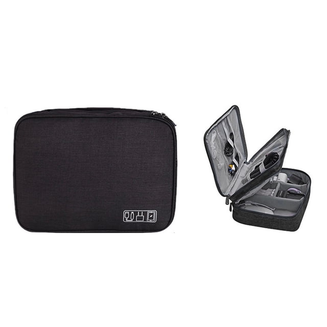 Cqxid Home Textile Storage Under $10 Electronic Organizer Cable Organizer Compact Travel Organizer Bag Electronics Accessories Cases Storage Bag For Cable USB SD Card Power Bank Earphone