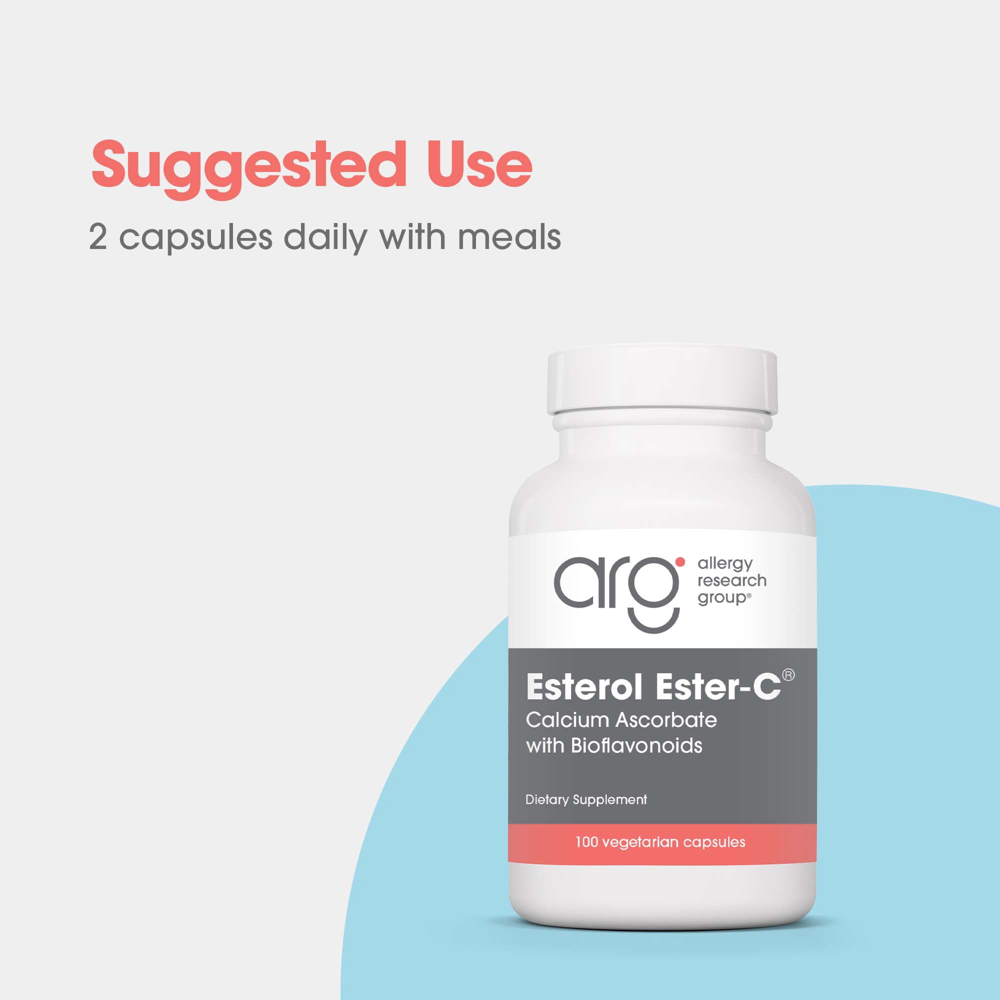 ARG Esterol Ester C - Delivers 1.35 g Vitamin C - Buffered Vitamin C with Bioflavonoids & Quercetin - Immune & Antioxidant Support - 100 Servings - 100 Capsules