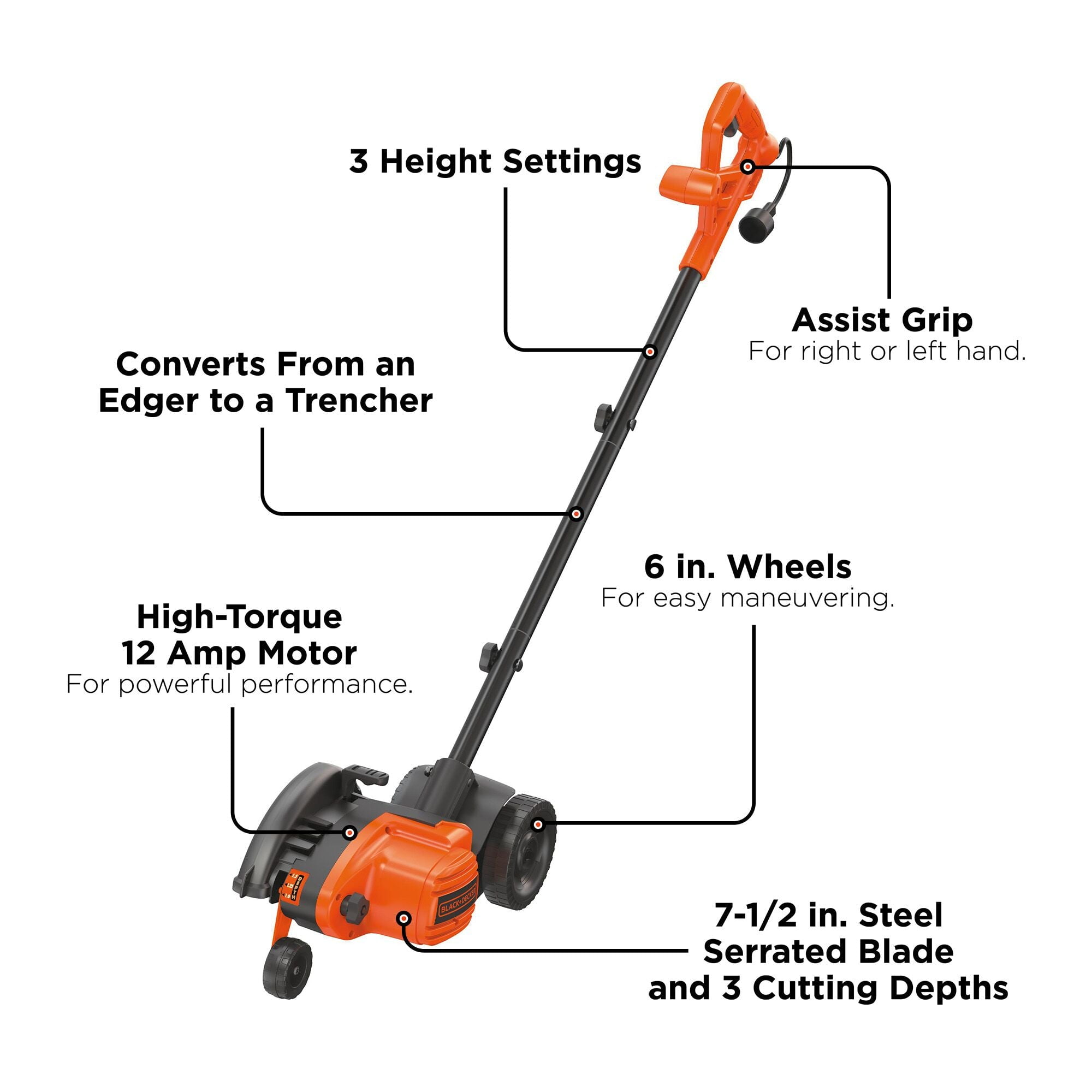 BLACK+DECKER 2-in-1 トリマー/エッジャー LE760FF BLACK+DECKER 2-In-1 String Trimmer / Edger & Trencher, LE760FF