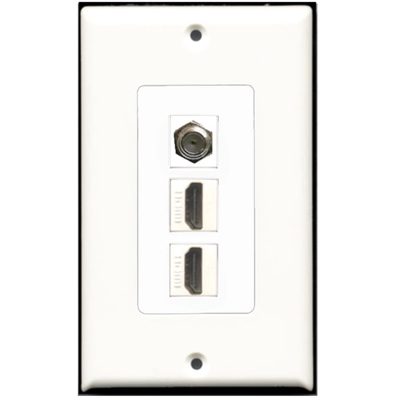 Ultra Spec Cables 2 Port HDMI 1 Coax Wall Plate w/Female/Female Jacks