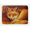 thumbnail image 1 of Fox Bath Mat, Monochromatic Fox Resting Painting Style Display Vibrant Animal Art, Non-Slip Plush Mat Bathroom Kitchen Laundry Room Decor, 29.5 X 17.5 Inches, Yellow Orange Burnt Sienna, Ambesonne, 1 of 2