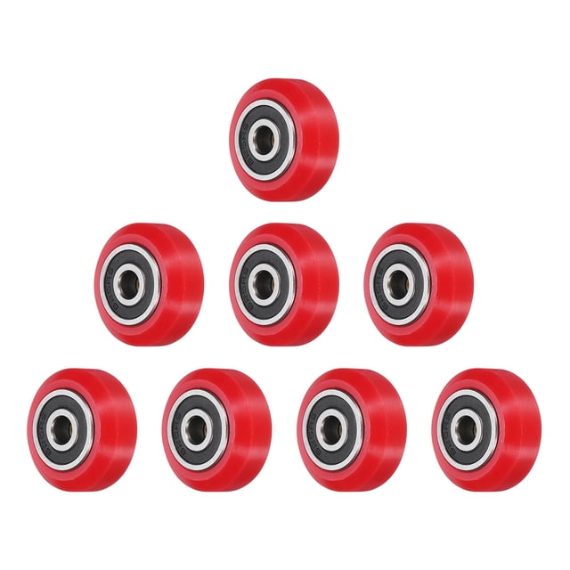 8 Pcs Roue d'Imprimante 3D avec Roulement Linéaire 625RS, Roue à Poulie en Plastique pour Imprimante 22D, Rouge