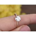 thumbnail image 4 of HeartsAndYou 1ct Round Cut Moissanite Engagement Ring for Women 18k Rose Gold Over Silver Rope Solitaire, 4 of 8