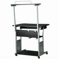 thumbnail image 3 of Topeakmart Rolling Computer Desk w/ Printer Shelf & Keyboard Tray, Black, 3 of 10