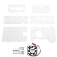 thumbnail image 1 of Estuche de acrílico para Raspberry Pi 4B con ventilador de refrigeración Juego de accesorios de carcasa transparente, 1 of 10