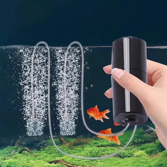Konghyp Submersible Water Pump, Quiet Oxygen Pump, USB-Charged Air Pump, Portable Fish Tank Aerator, Durable Water Pump for Small Aquariums, Submersible Oxygenator for Home Use