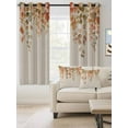 thumbnail image 2 of Orange Botanical Blackout Curtains 45 Inches Long for Bedroom, Farmhouse Leaf Fall Thanksgiving Thermal Insulated Room Darkening Black Out Window Curtain Panels Grommet Drapes for Living Room, 2 of 8