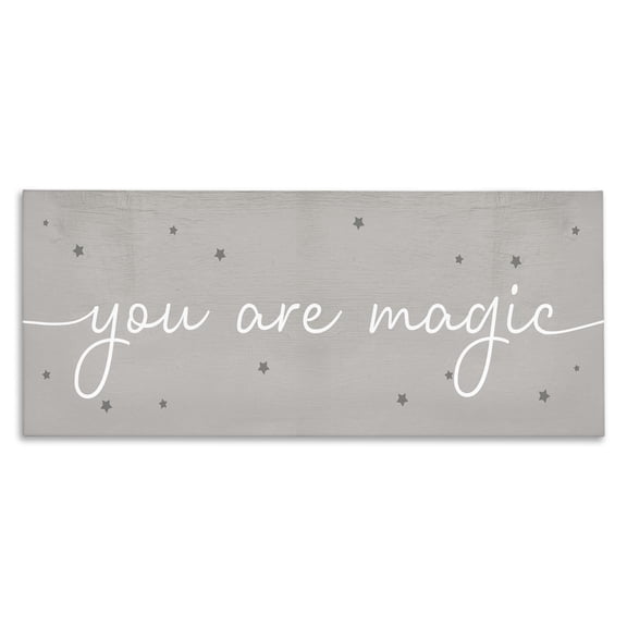 Stupell Industries Farmhouse You Are Magic Playful Typography Stars Grey White Canvas Art, 40 x 17, by Lil' Rue